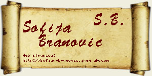 Sofija Branović vizit kartica